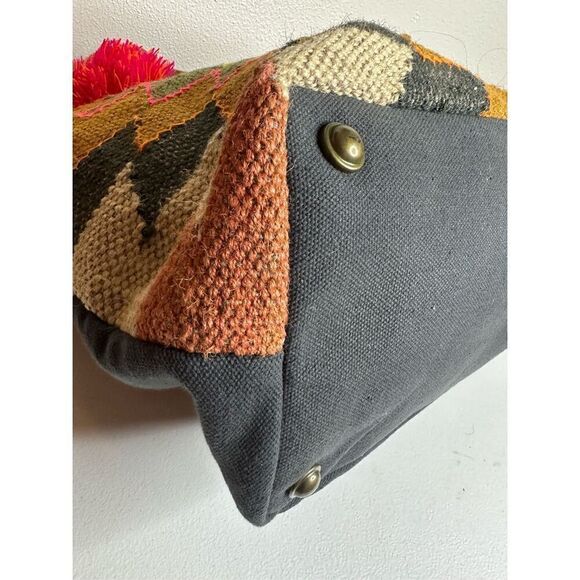 Panache Women's Handwoven Jute Embroidered Leather Tote Bag - Picture 5 of 10